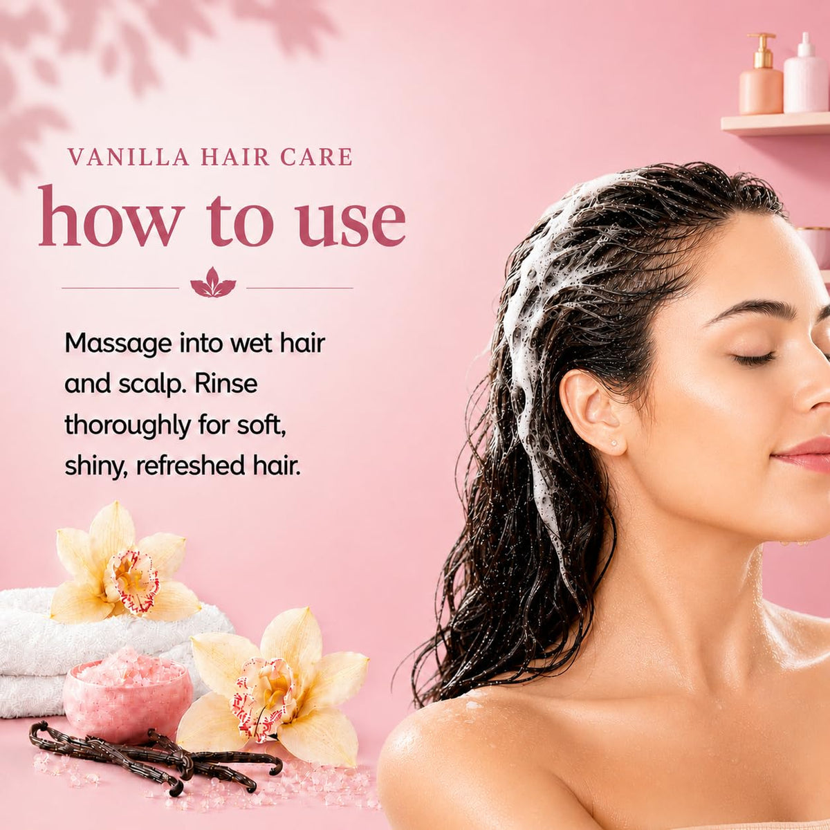 Ginger Lily Farms Vanilla Sugar Bliss Shampoo bottle with pump