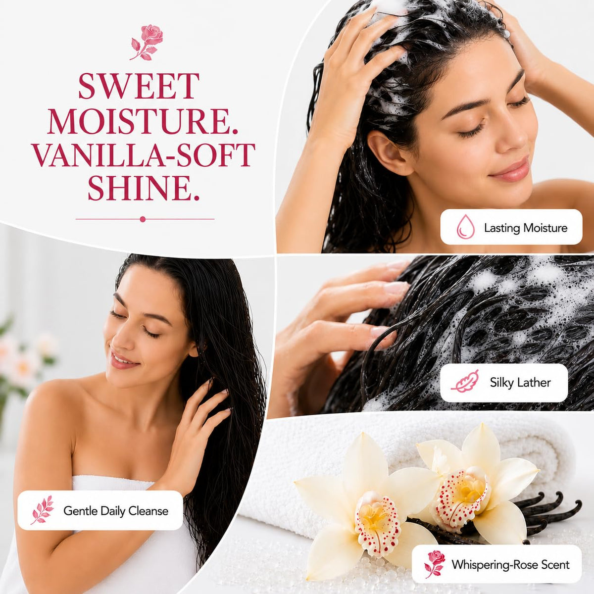 Ginger Lily Farms Vanilla Sugar Bliss Shampoo lifestyle scene