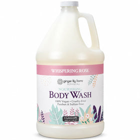 Ginger Lily Farms Whispering Rose Body Wash 128oz front view