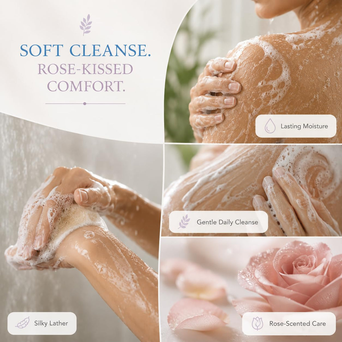 Ginger Lily Farms Whispering Rose Body Wash 128oz packaging details