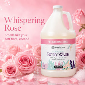 Ginger Lily Farms Whispering Rose Body Wash 128oz side view