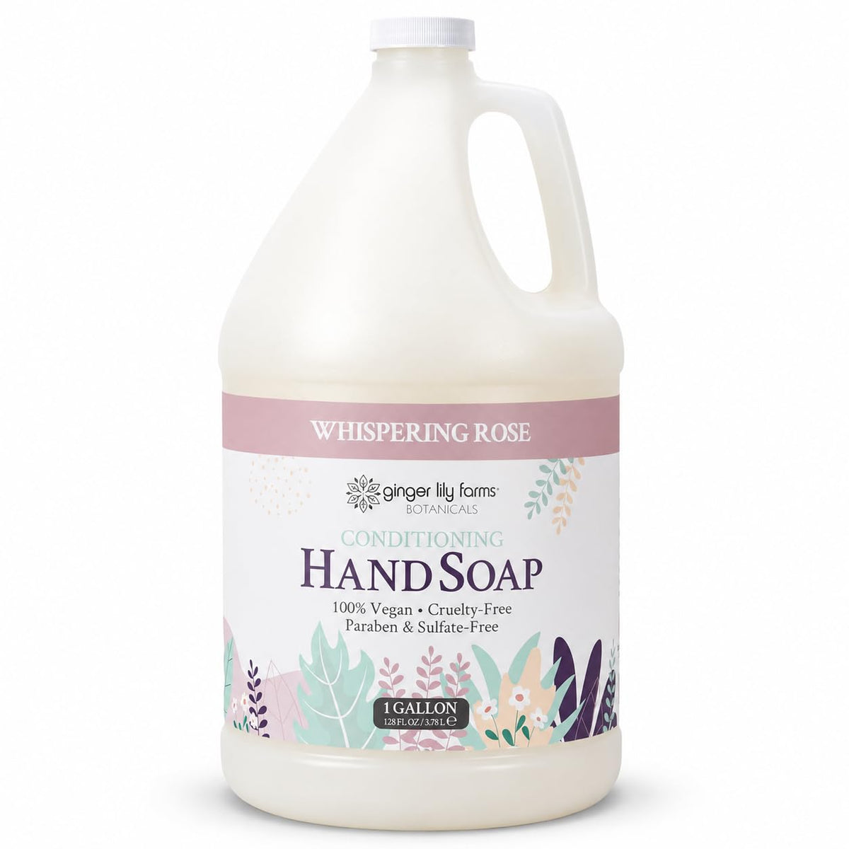 Ginger Lily Farms Whispering Rose Hand Soap 128oz front view