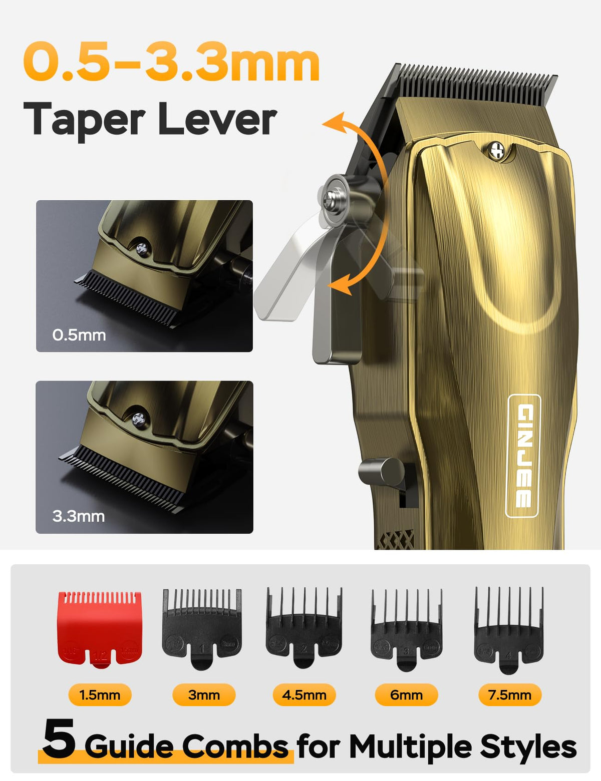 GinJee Hair Clippers in use during a home haircut