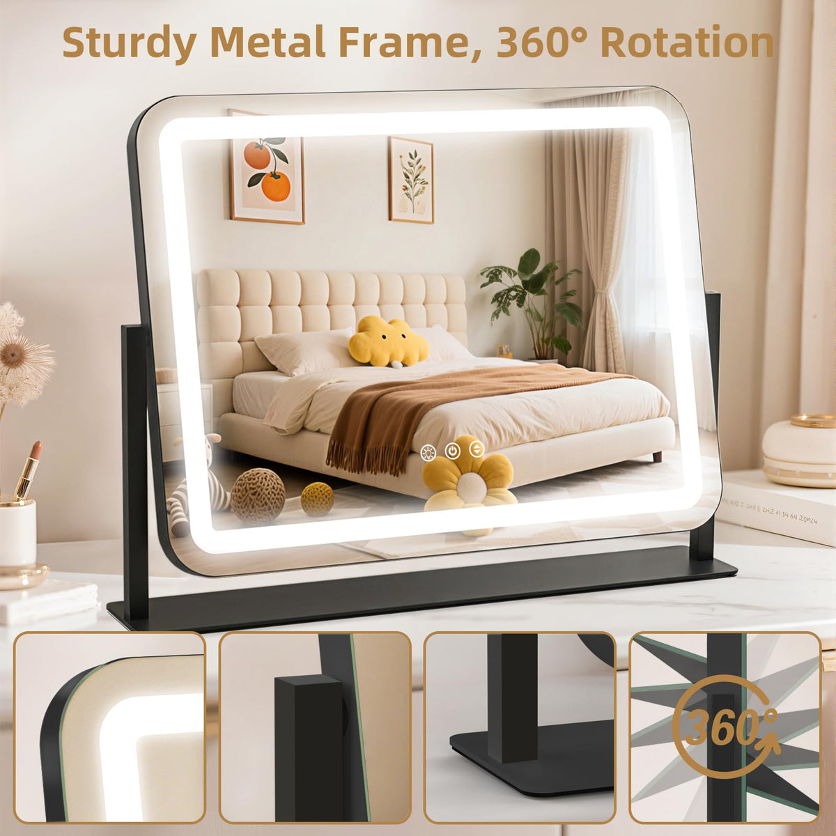 GioeDa Vanity Mirror with adjustable brightness
