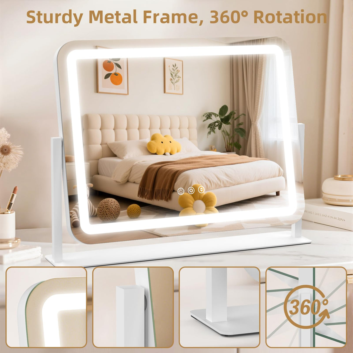 GioeDa Vanity Mirror with touch control interface