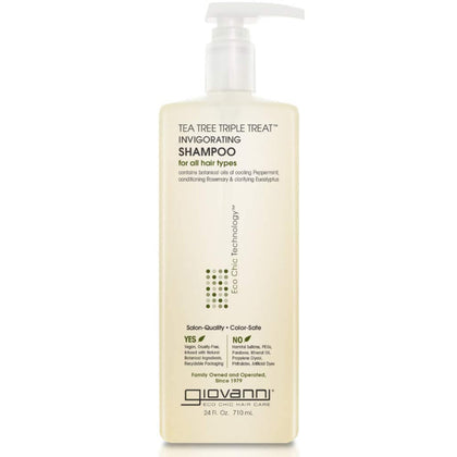 GIOVANNI Tea Tree Triple Invigorating Shampoo 24 oz front view