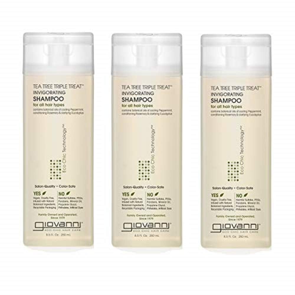 GIOVANNI Tea Tree Triple Shampoo 3 Pack front view