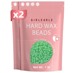 GIRLEARLE Aloe Hard Wax Beads 2LB pack front view with bags