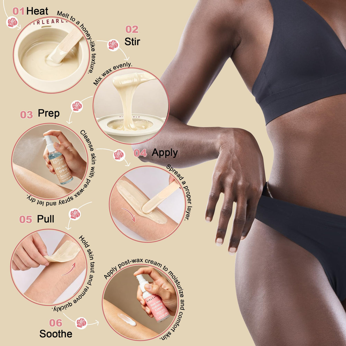 GIRLEARLE aloe wax beads ideal for bikini area