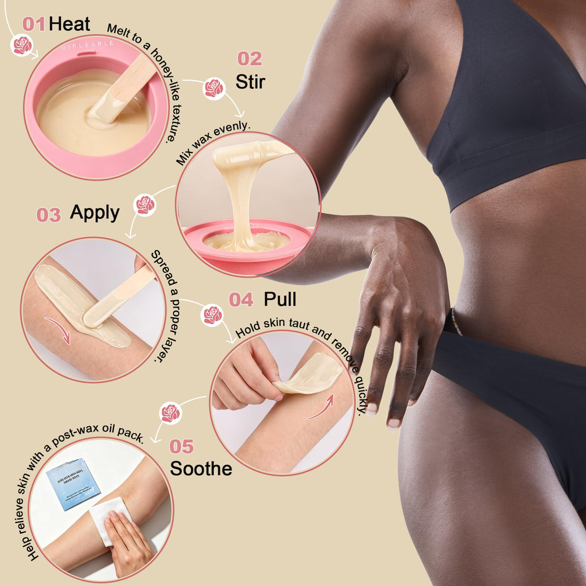 GIRLEARLE Digital Waxing Kit in practical packaging