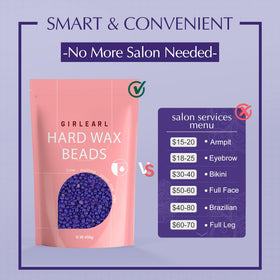 GIRLEARLE Hard Wax Beads Lavender 1lb after waxing results