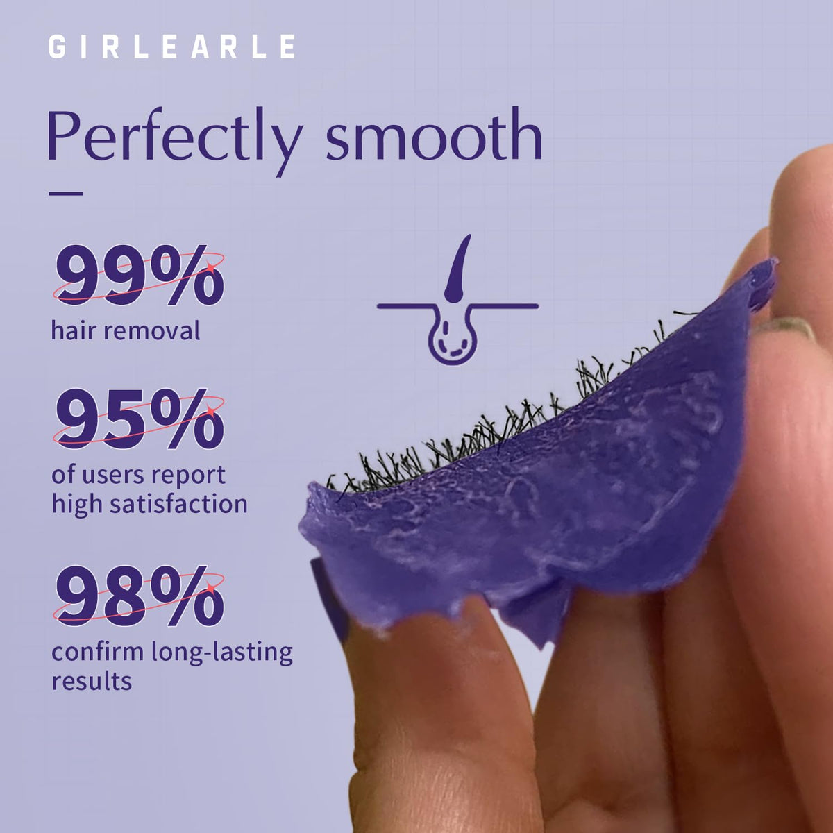 GIRLEARLE Hard Wax Beads Lavender 1lb in a waxing setup