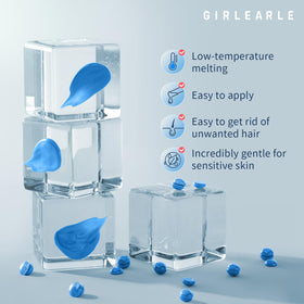 GIRLEARLE Hard Wax Beads next to waxing tools