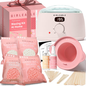 GIRLEARLE Pink Digital Waxing Kit with wax warmer and accessories