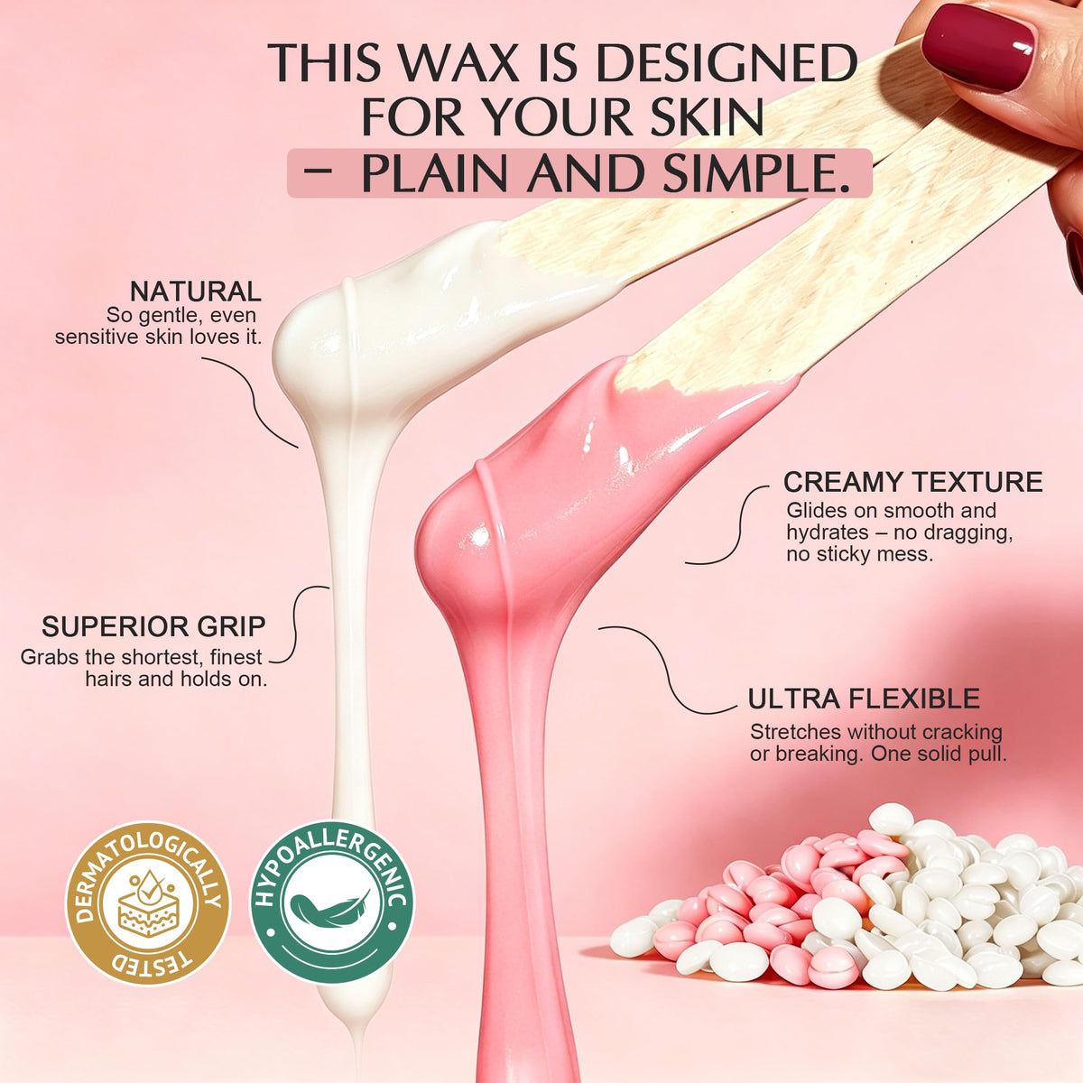 GIRLEARLE silicone wax pot and wax beads