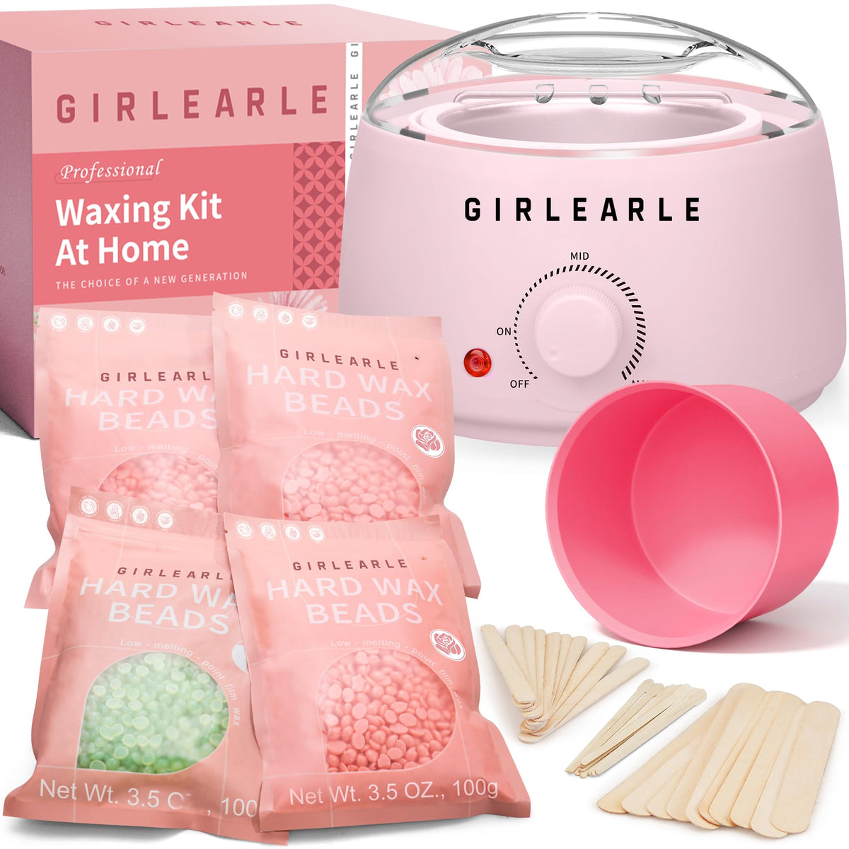 GIRLEARLE Waxing Kit includes wax warmer and tools