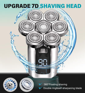 Gisaae 7D Electric Head Shaver being used in the shower