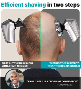 Gisaae 7D Electric Head Shaver side view showcasing shaving heads