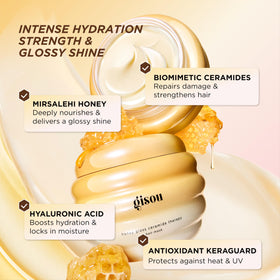 Gisou Honey Gloss Ceramide Therapy Hair Mask texture close-up