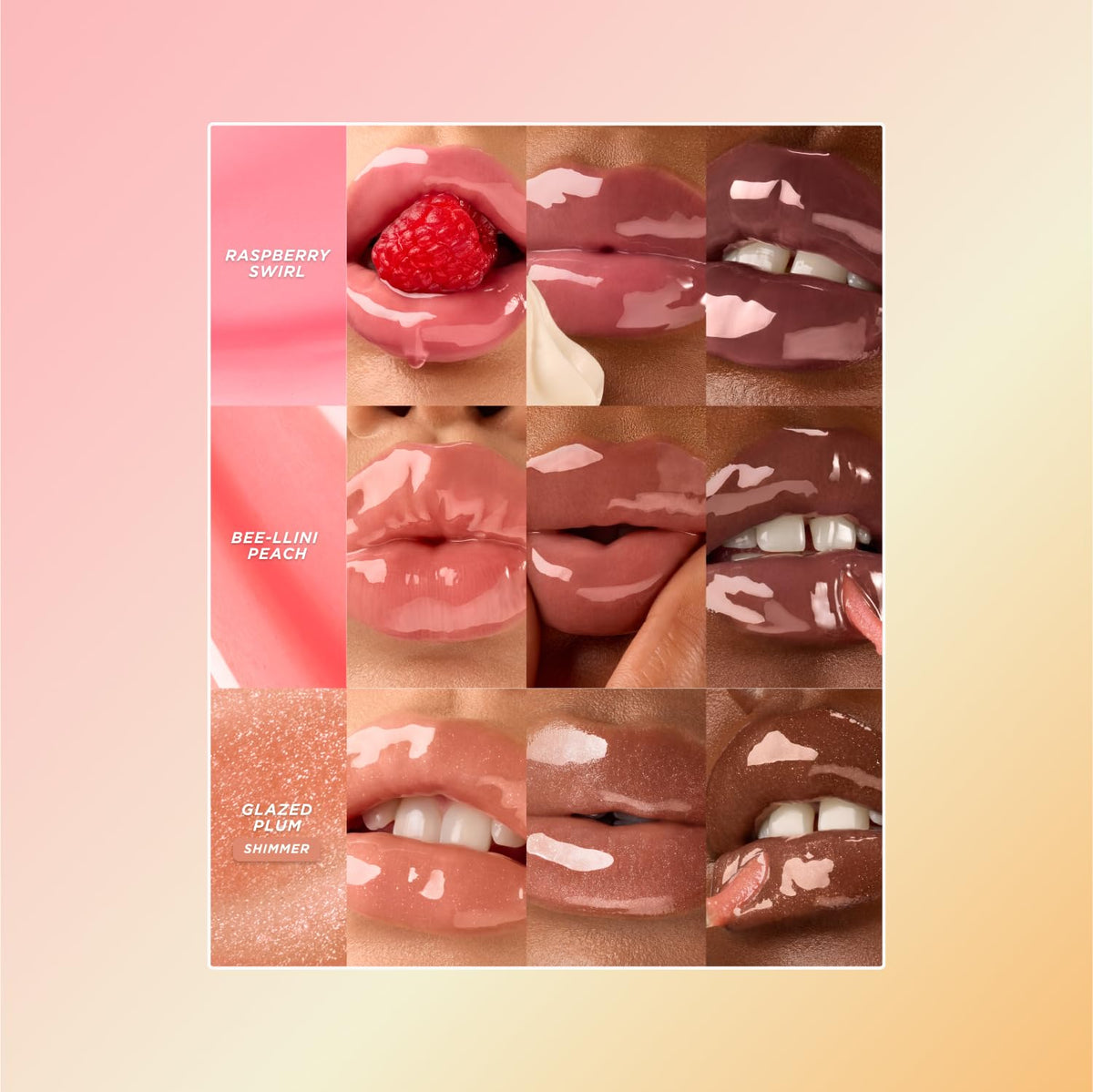Gisou Honey Infused Lip Oil Bee-llini Peach in lifestyle setting