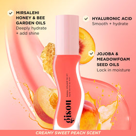 Gisou Honey Infused Lip Oil Bee-llini Peach with other shades