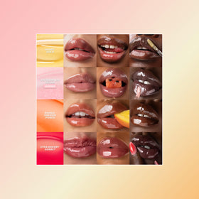 Gisou Honey Infused Lip Oil Mango Passion Punch on a vanity