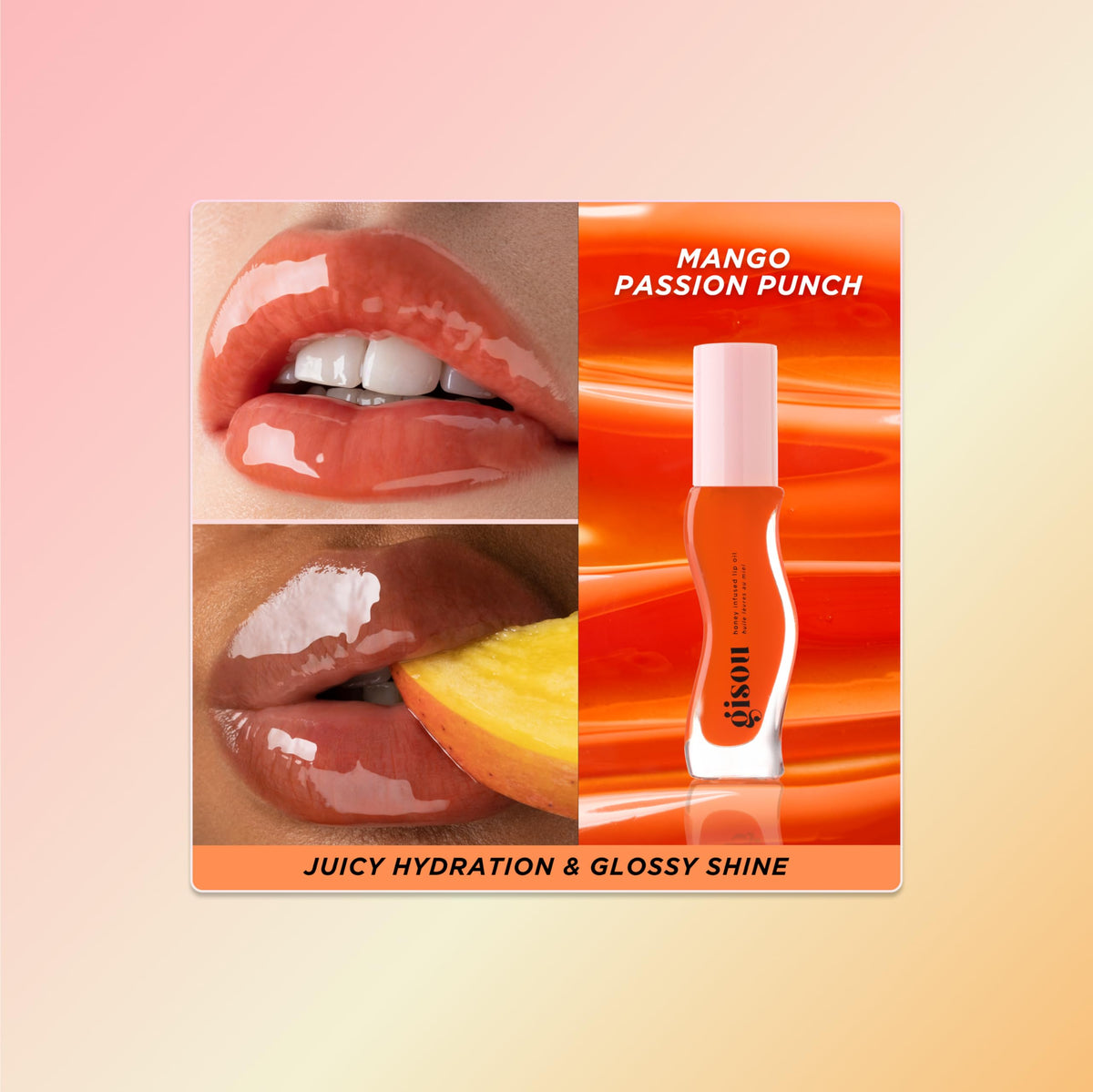 Gisou Honey Infused Lip Oil Mango Passion Punch packaging