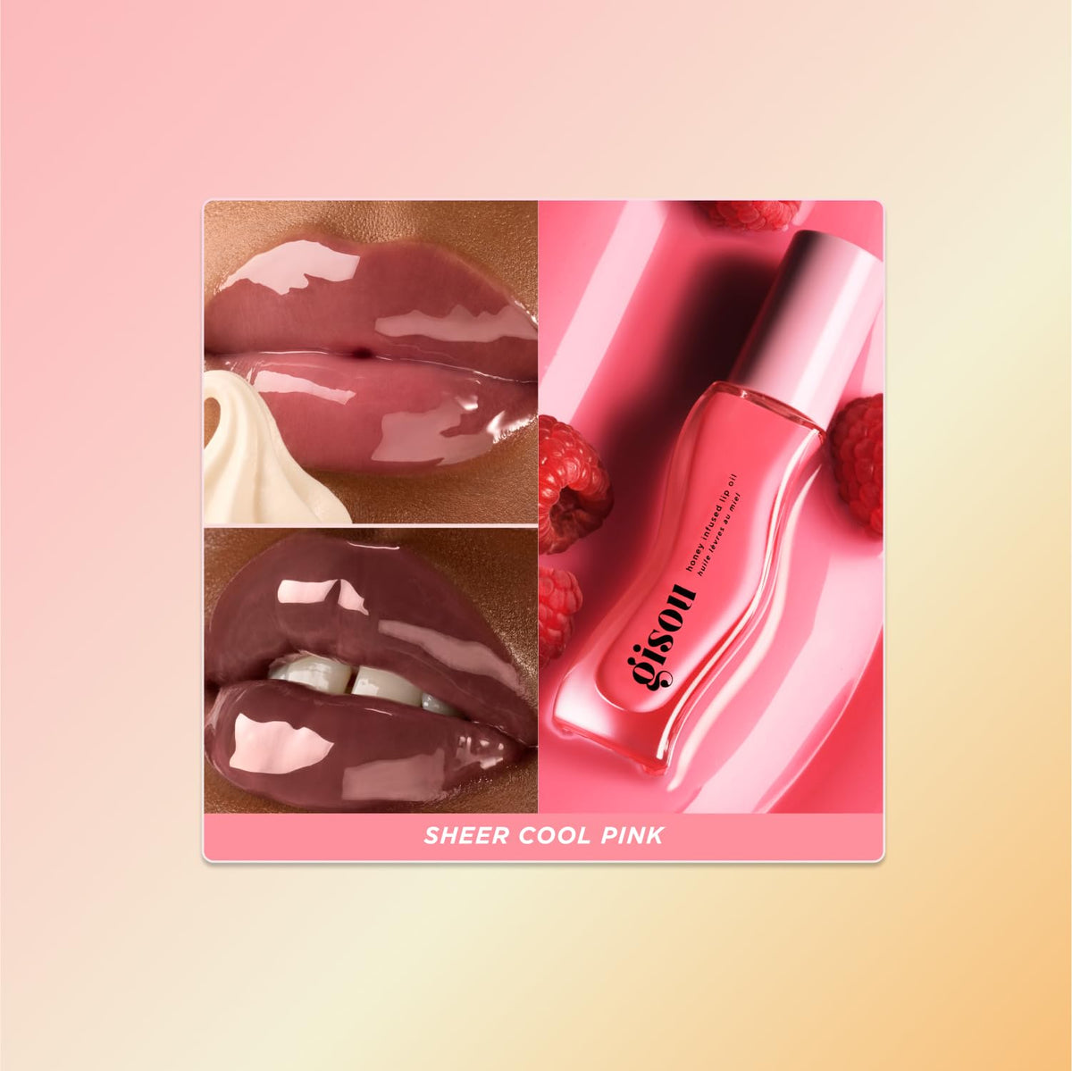 Gisou Honey Infused Lip Oil Raspberry Swirl packaging