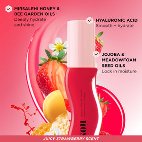 Gisou Honey Infused Lip Oil Strawberry Sorbet close-up
