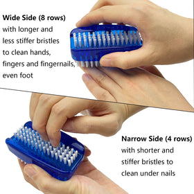 GKETN Nail Brush being held, showing its portable size