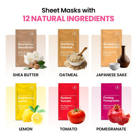 GLAM UP Korean Facial Sheet Mask with Aloe and Green Tea