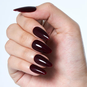 GLAMERMAID Burgundy Red Press on Nails close-up