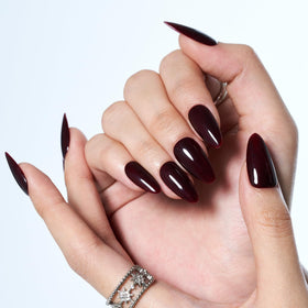 GLAMERMAID Burgundy Red Press on Nails on hands