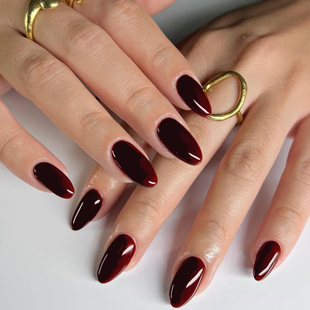 GLAMERMAID Burgundy Red Press on Nails packaging