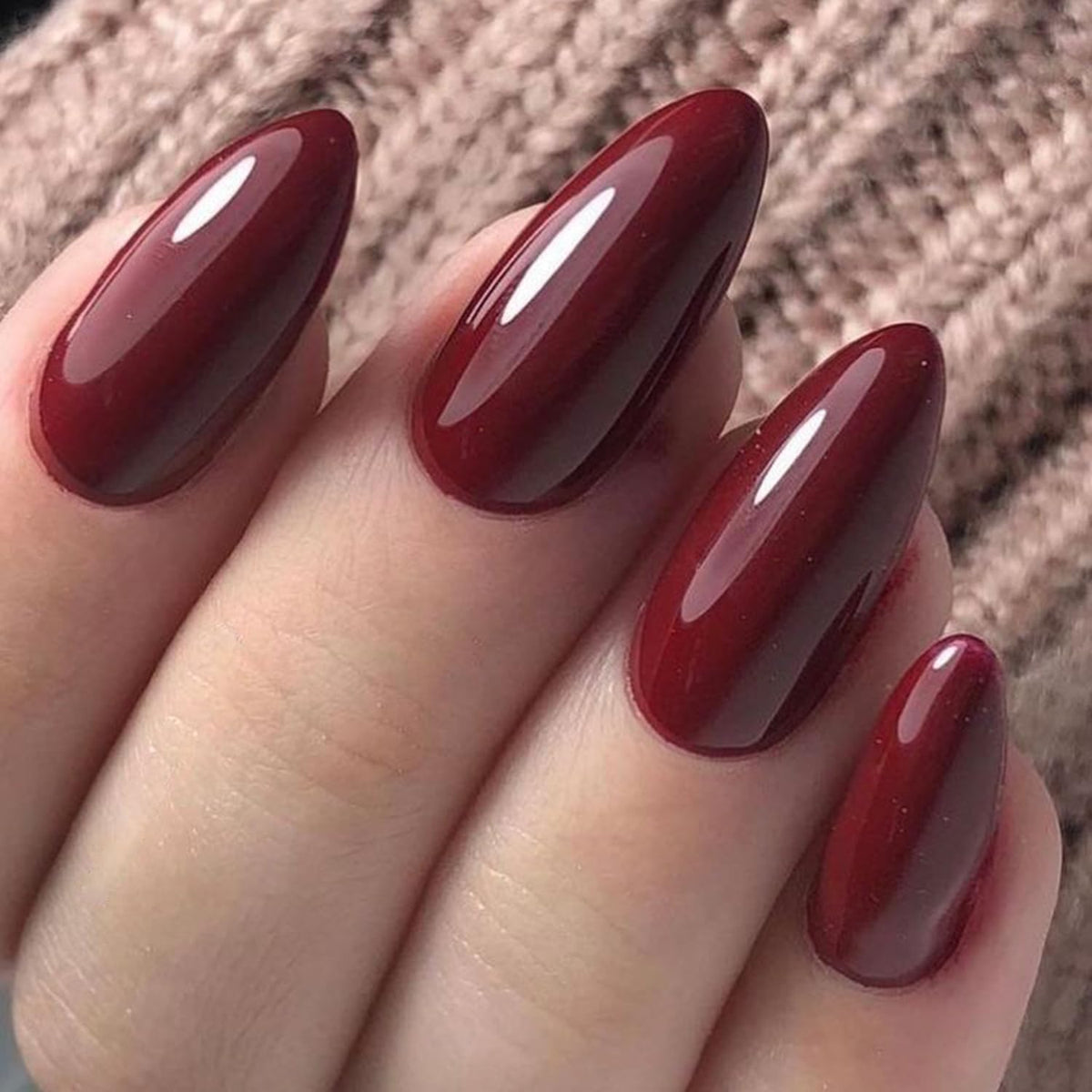 GLAMERMAID Cherry Red Press On Nails with included adhesive tabs and tools