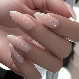 GLAMERMAID Nude Pink Press on Nails Medium Almond packaging