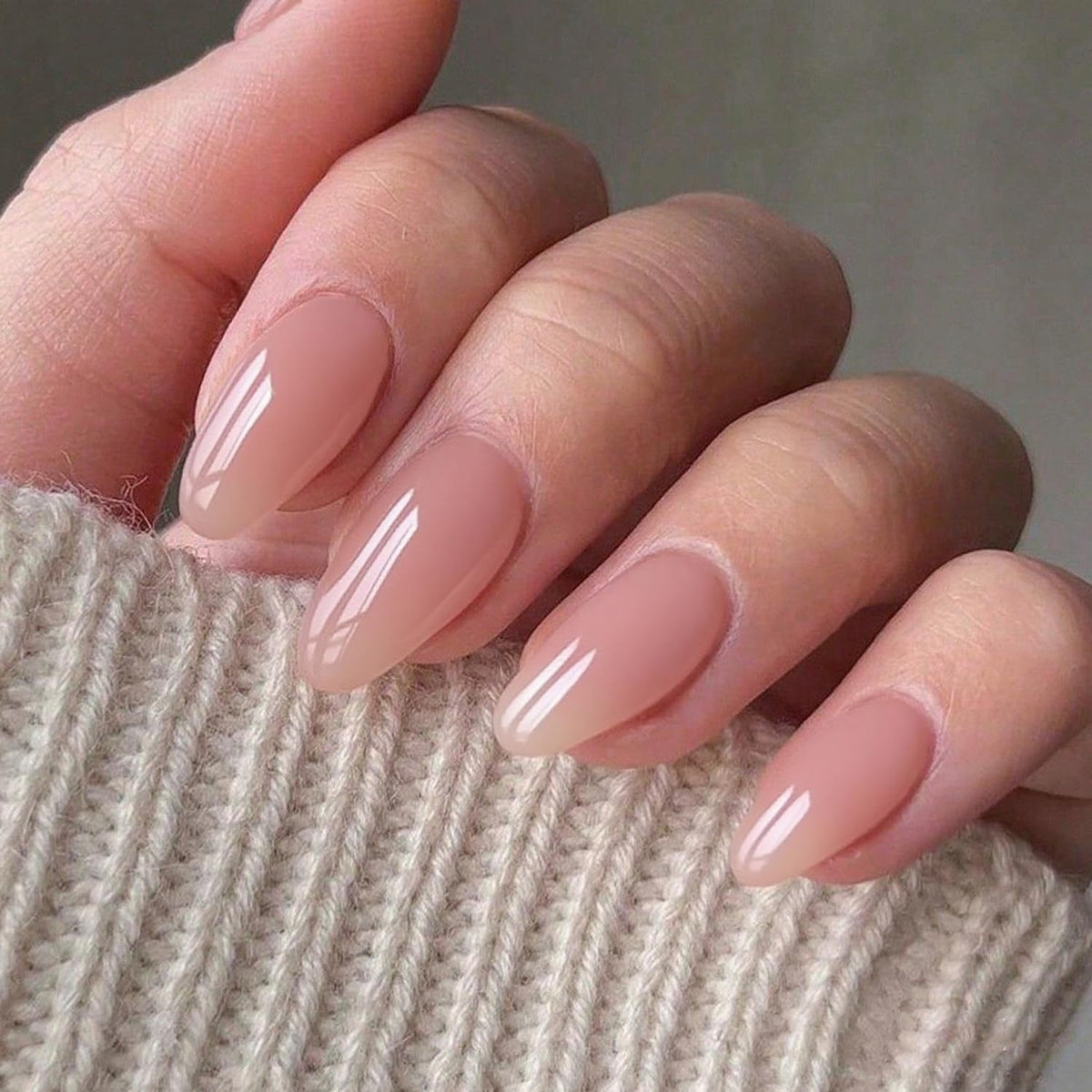 GLAMERMAID Nude Pink Press on Nails side view