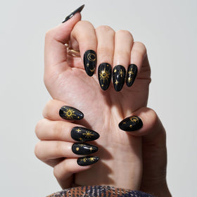GLAMERMAID Press on Nails Gothic Star Black Gel packaging