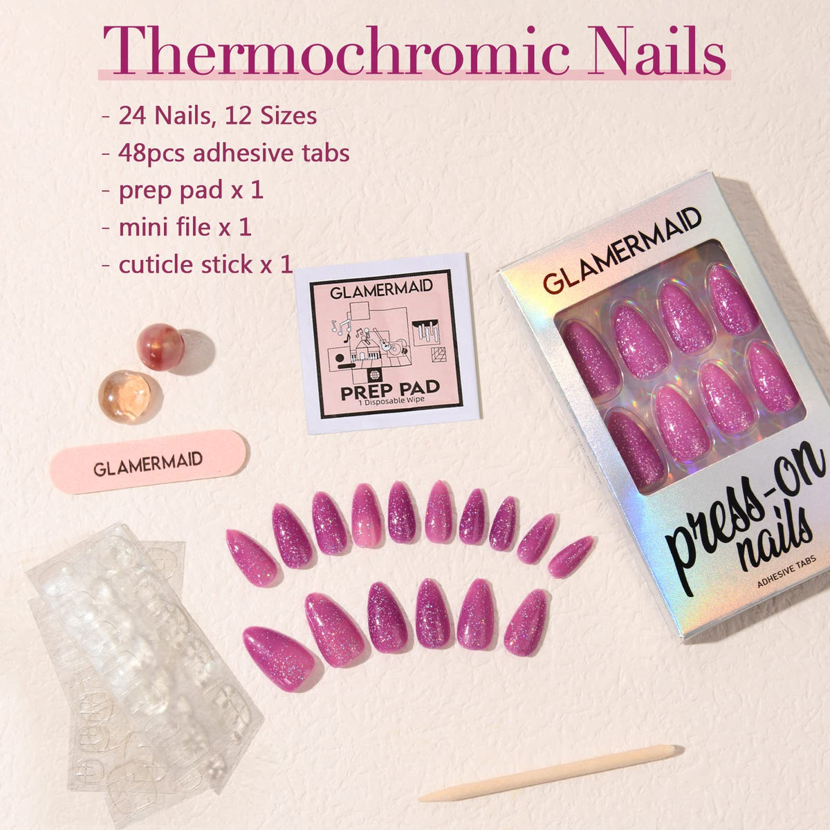 GLAMERMAID press on nails in packaging