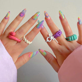 GLAMERMAID press on nails kit including glue and adhesive tabs