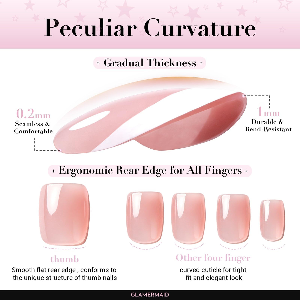 GLAMERMAID press on nails mini file and cuticle stick