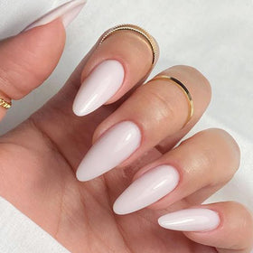 GLAMERMAID Pure White Press on Nails Medium Almond with accessories