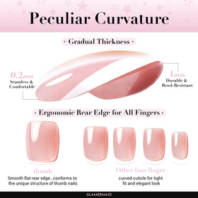 GLAMERMAID Purple Cat Eyes nails in packaging