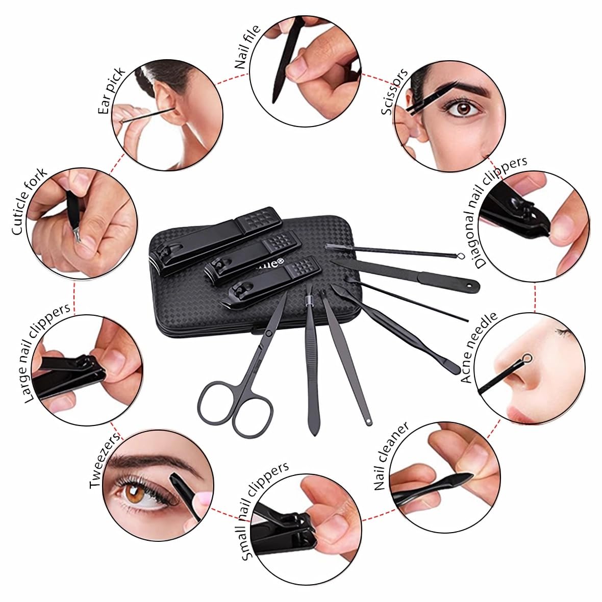 GLAMNE Manicure Set portable case with button