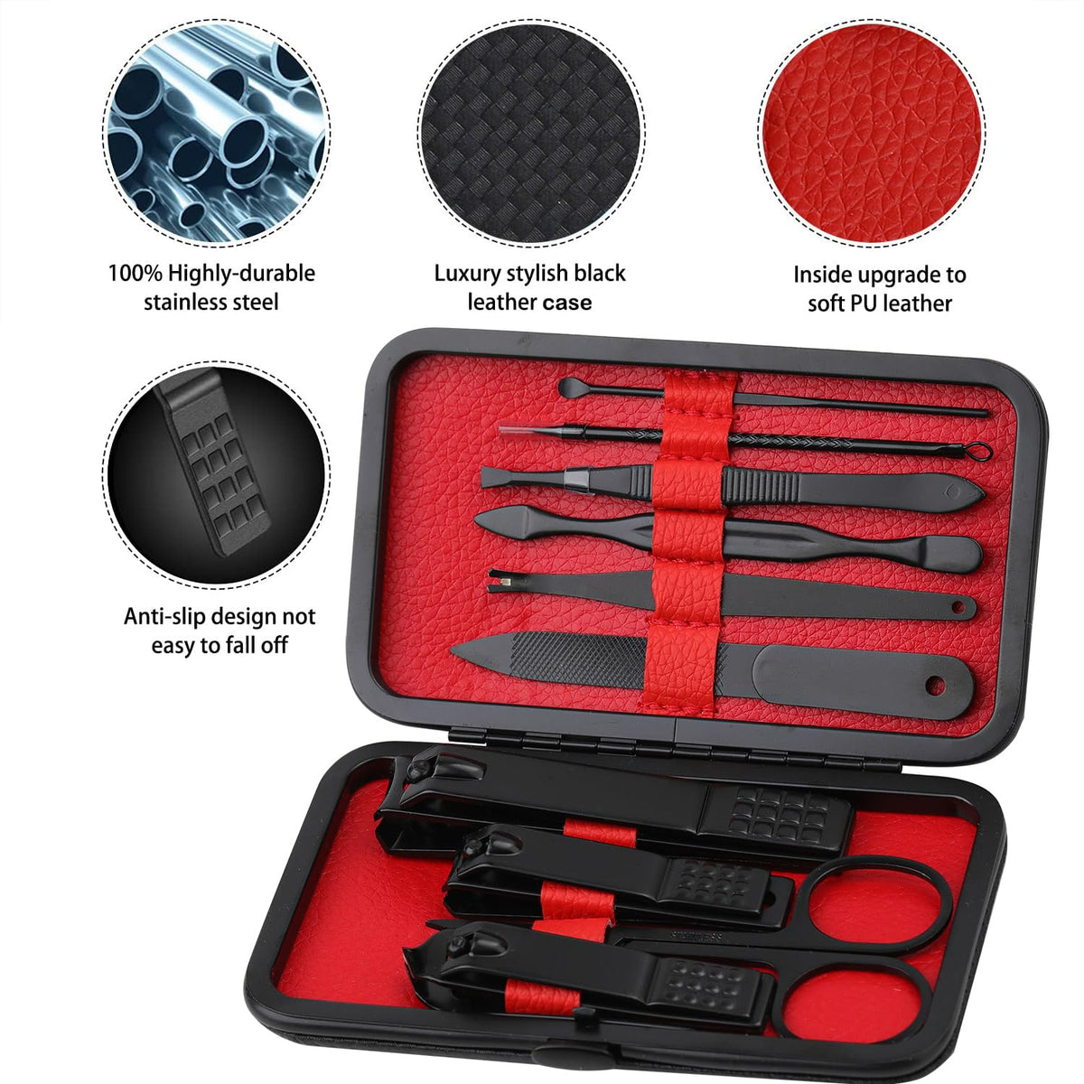 GLAMNE Manicure Set tools displayed on a table