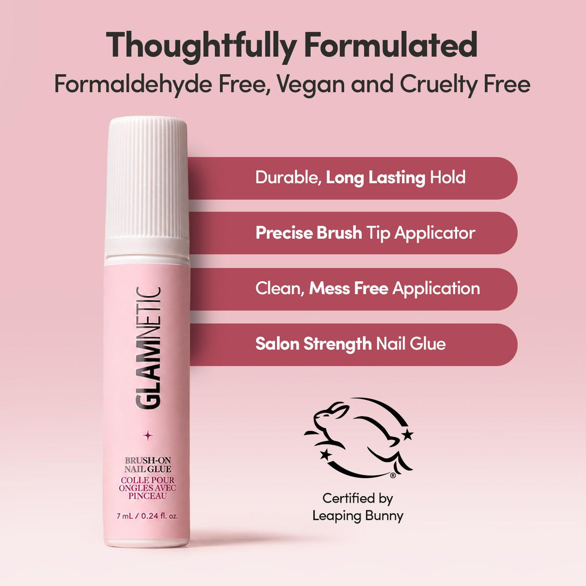 Glamnetic Brush-On Nail Glue 3 Pack in travel kit