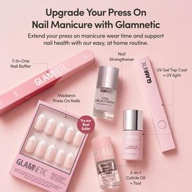 Glamnetic Brush-On Nail Glue 3 Pack with application demonstration