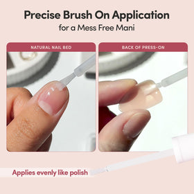 Glamnetic Brush-On Nail Glue 3 Pack with applicator close-up