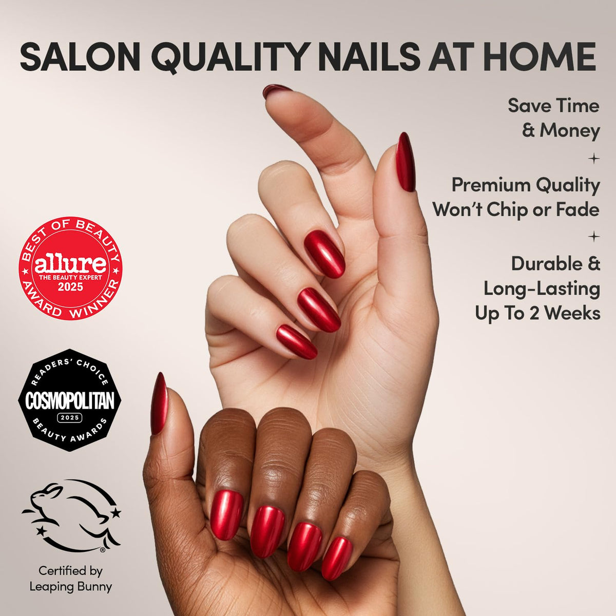 Glamnetic Cherry Glaze Press On Nails in storage box