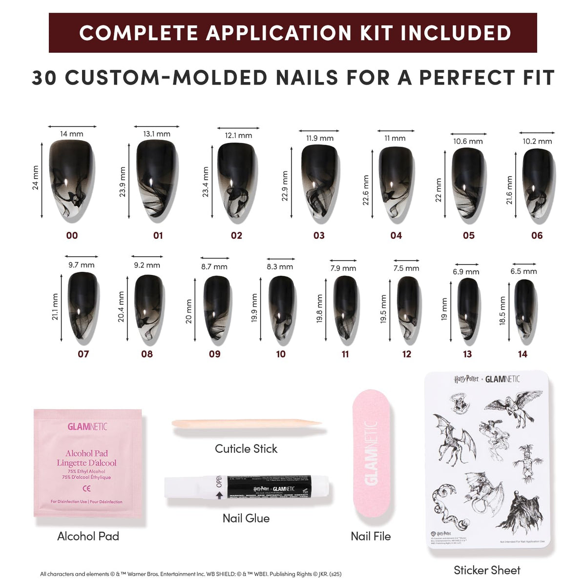 Glamnetic Harry Potter Dementor Press On Nails in packaging